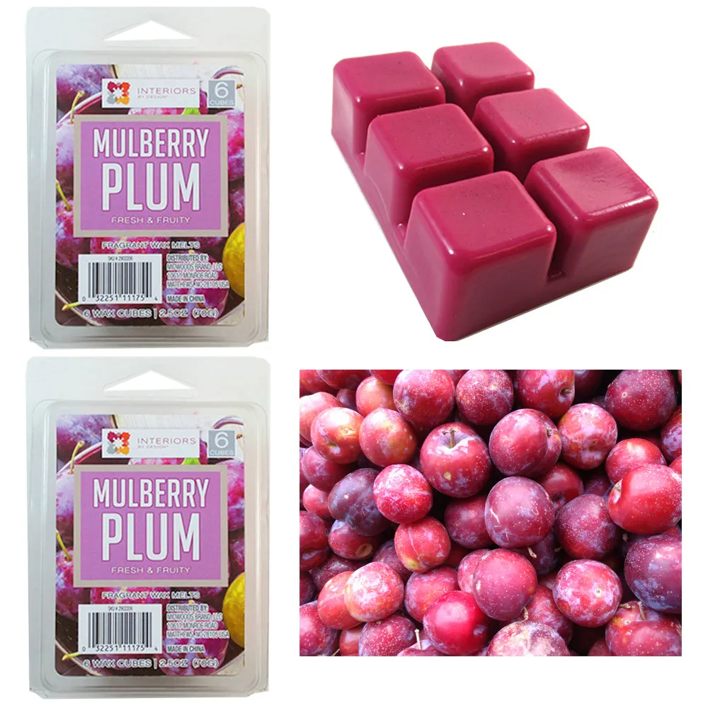 2 Pack Cube Plum Wax Melts Candle Warmers Scented Fragrance 2.5oz Aroma Therapy