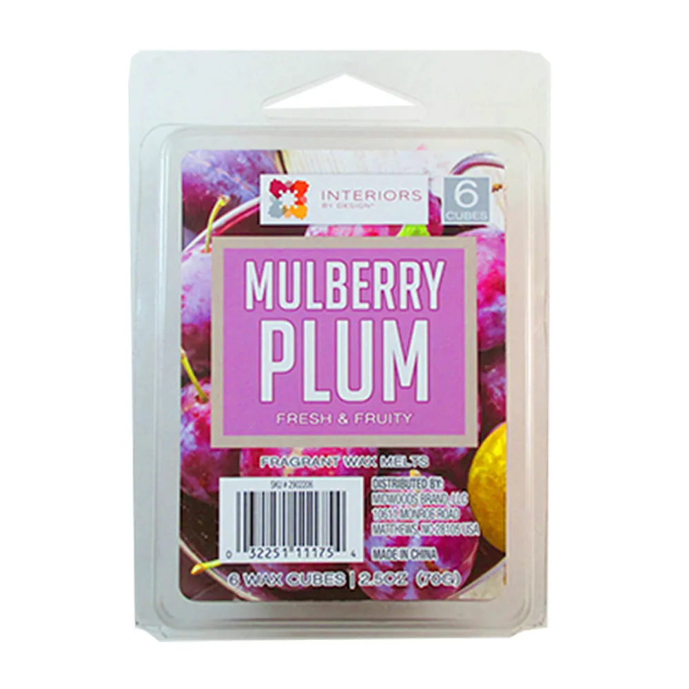 2 Pack Cube Plum Wax Melts Candle Warmers Scented Fragrance 2.5oz Aroma Therapy