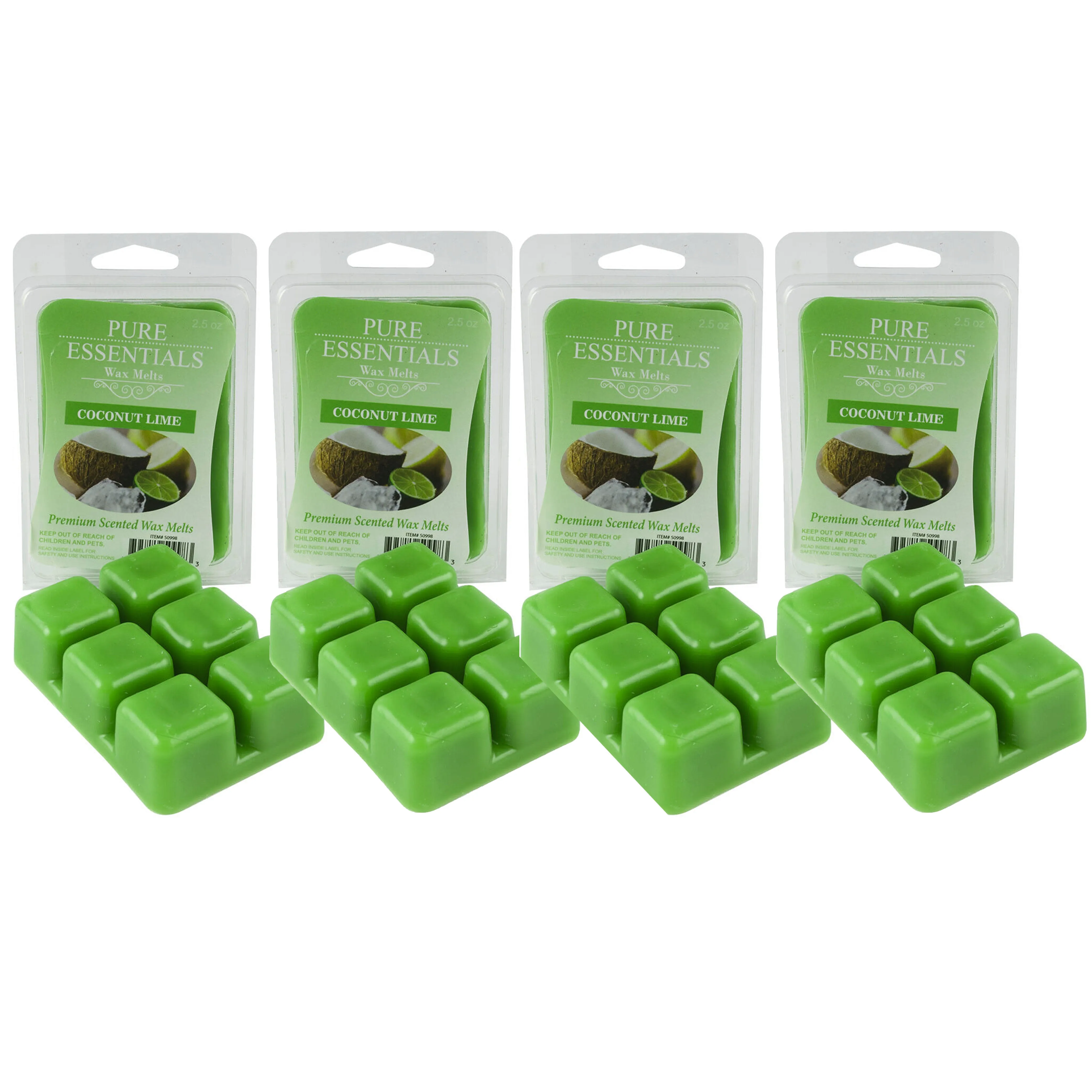 4 Pk Coconut Lime Scented Tarts Cubes Wax Melts Candle Warmers Fragrance 2.5oz