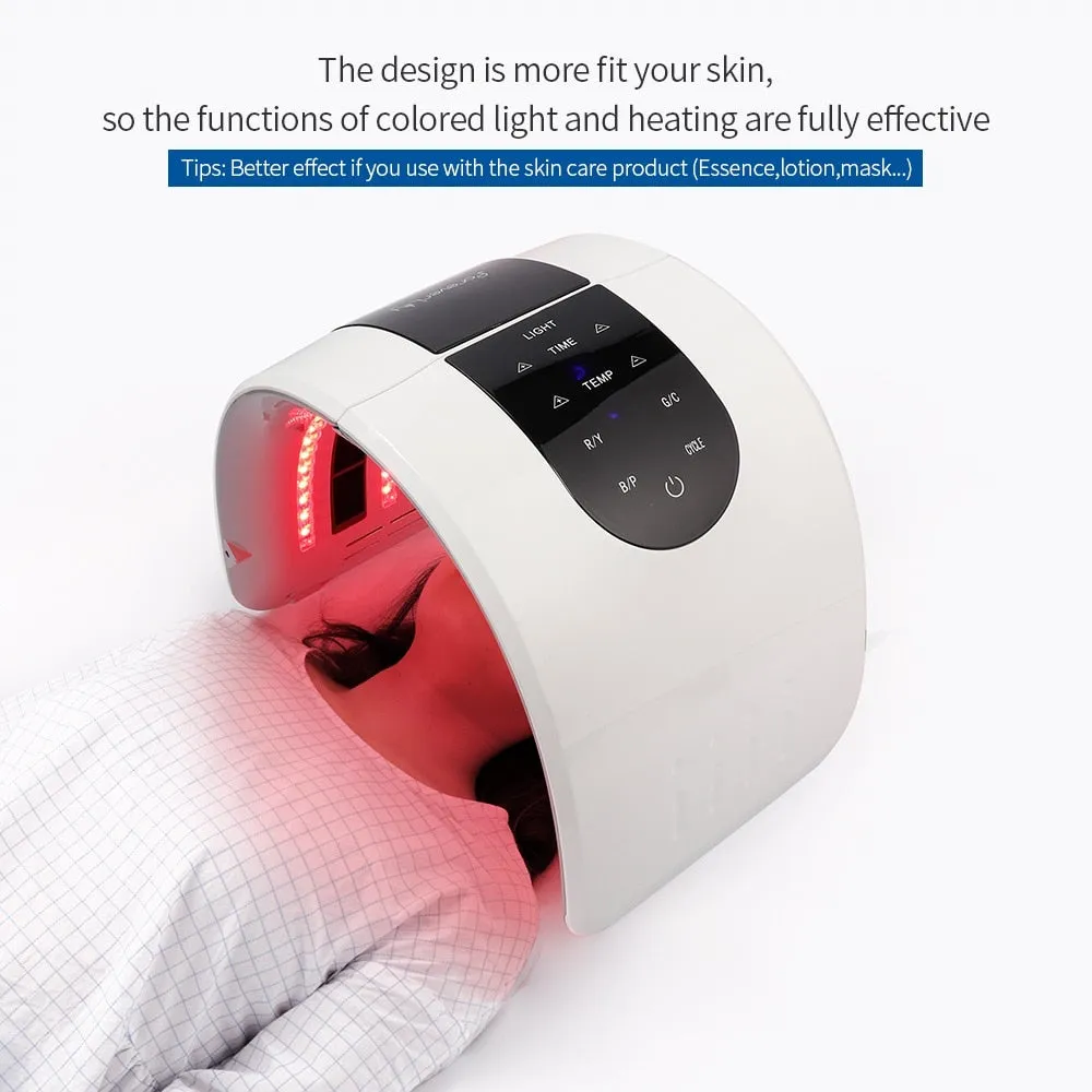 7 Colors PDT LED Photodynamic Therapy Heating Beauty Device LED Facial Mask