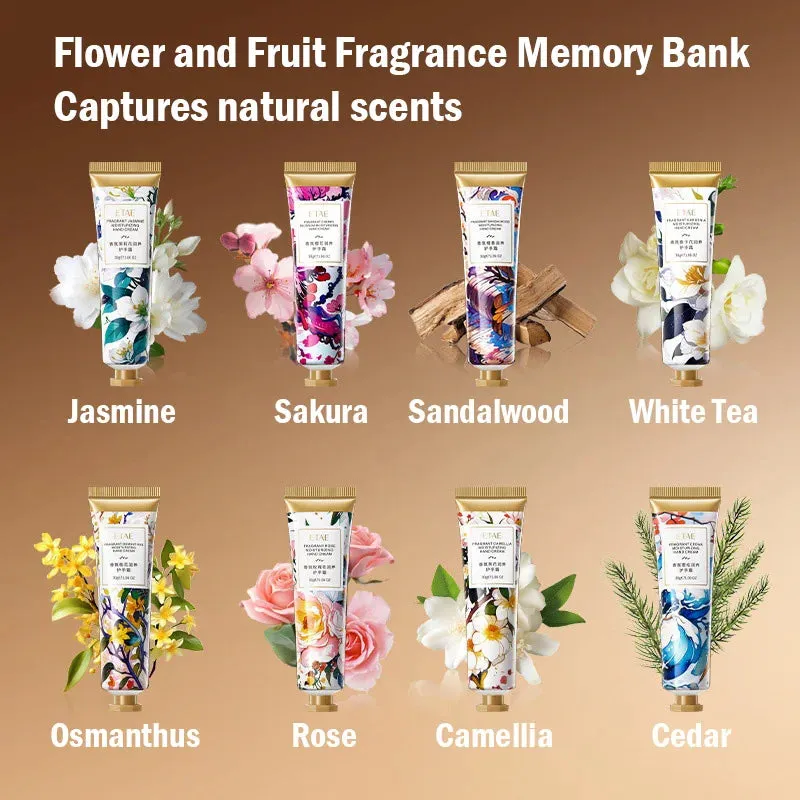8 Piece Flower Fragrance Hand Cream Set For Moisturizing Nourishing And Repairing Hands