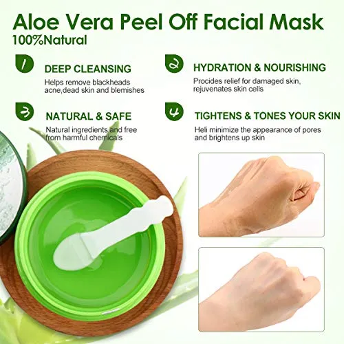 Aloe Vera Peel Off Blackhead Remover Mask-Facial Mask-Peel off Face Masks-Aloe Vera Extract Facial Mask- Oil Control - Facial Moisturizing - Face Whitening - Soothing & Moisture Skin