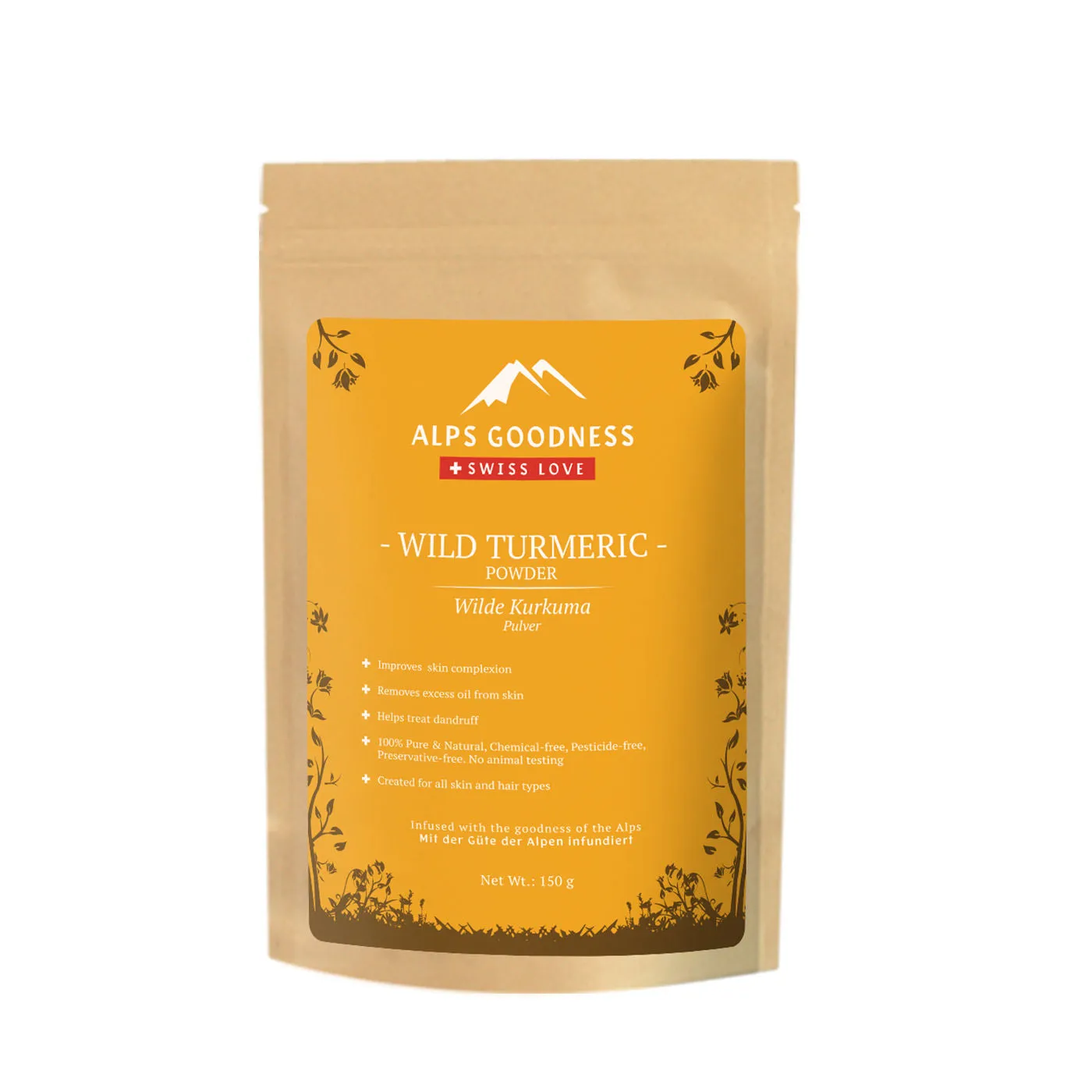 Alps Goodness Powder - Kasturi Haldi (150 gm)| Kasturi Haldi Powder| Wild Turmeric powder| 100% Natural Powder | No Chemicals, No Preservatives, No Pesticides | Face Mask for Even Toned Skin | Face Mask for Glow