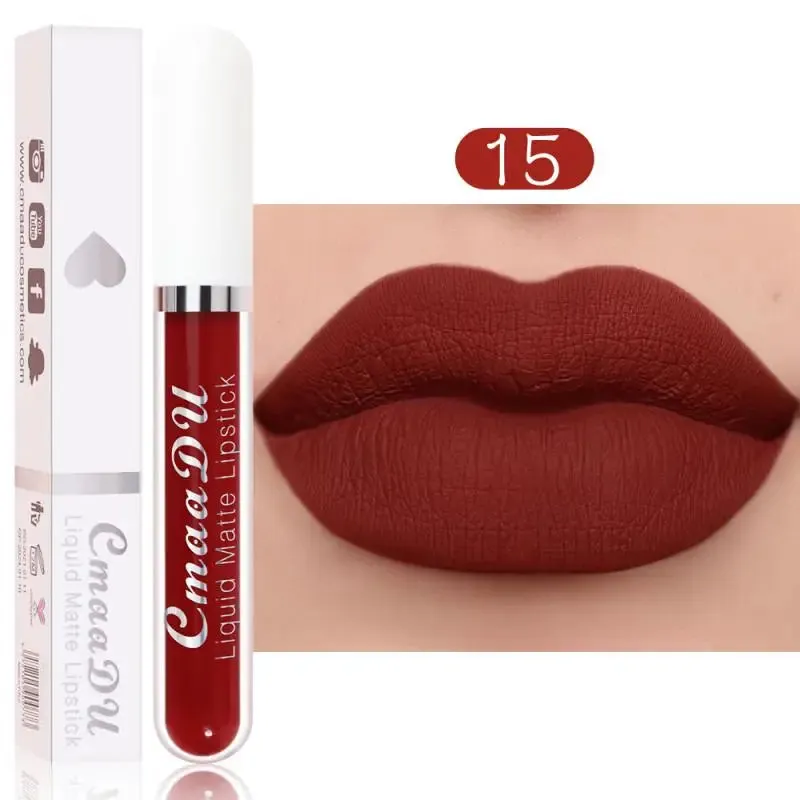 CmaaDu 18 Colors Long Lasting Lip Gloss Matte Velvet Liquid Lipstick Waterproof Moisturizing Lip Makeup Cosmetic TSLM1