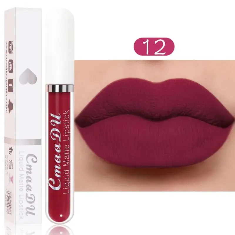 CmaaDu 18 Colors Long Lasting Lip Gloss Matte Velvet Liquid Lipstick Waterproof Moisturizing Lip Makeup Cosmetic TSLM1