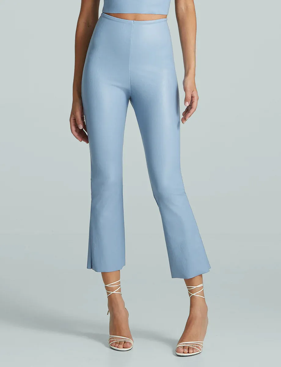 Commando Faux Leather Crop Flare - Vintage Blue