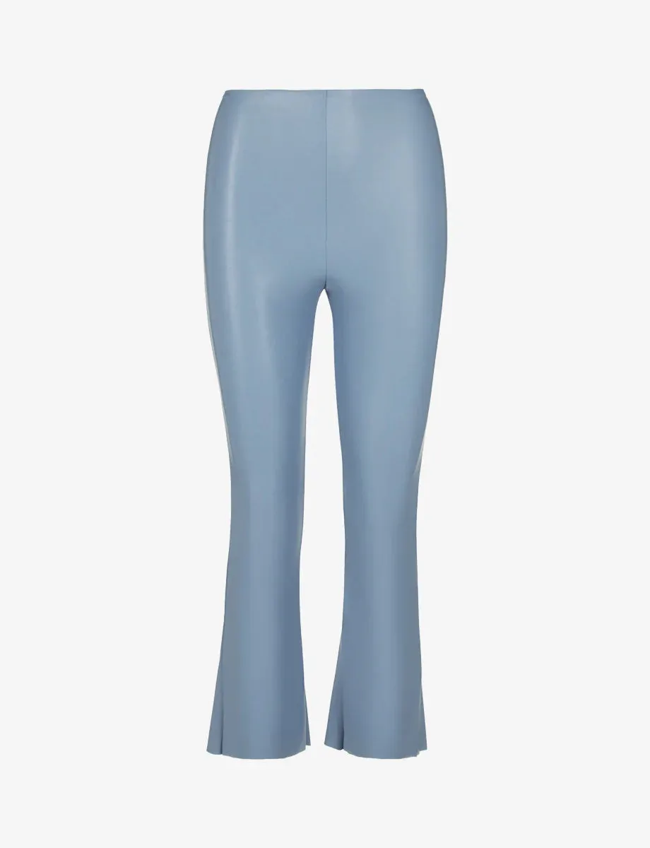 Commando Faux Leather Crop Flare - Vintage Blue