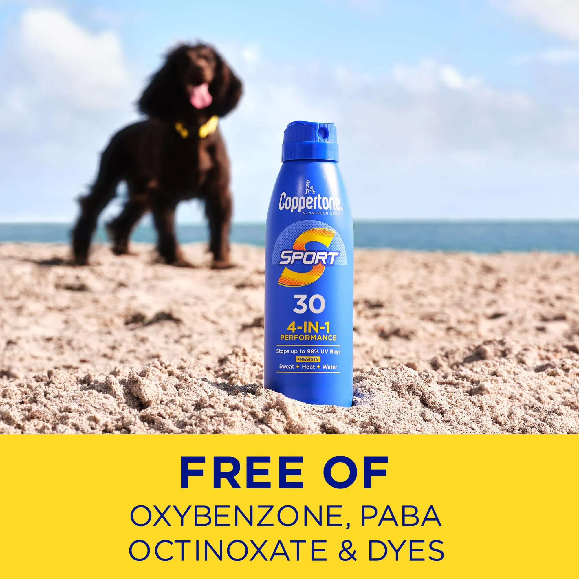 Coppertone Sport SPF 30 Sunscreen Spray, Body Sunscreen, Water Resistant Spray Sunscreen, 5.5 Oz, Pack of 2 (Packaging May Vary)