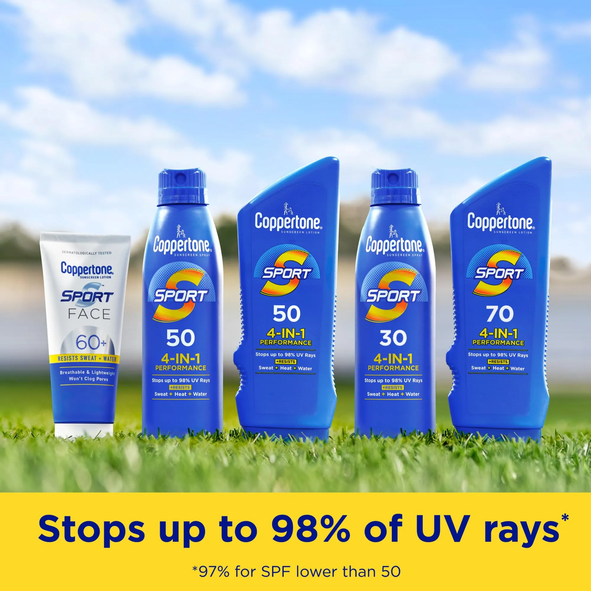 Coppertone Sport SPF 30 Sunscreen Spray, Body Sunscreen, Water Resistant Spray Sunscreen, 5.5 Oz, Pack of 2 (Packaging May Vary)