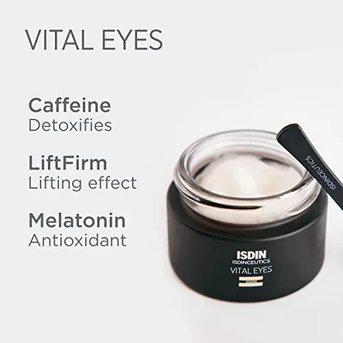 ISDIN Isdinceutics Vital Eyes - Night Eye Cream for Wrinkles Formulated with Melatonin, Cooling Applicator Included