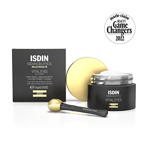 ISDIN Isdinceutics Vital Eyes - Night Eye Cream for Wrinkles Formulated with Melatonin, Cooling Applicator Included