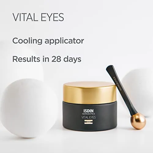 ISDIN Isdinceutics Vital Eyes - Night Eye Cream for Wrinkles Formulated with Melatonin, Cooling Applicator Included