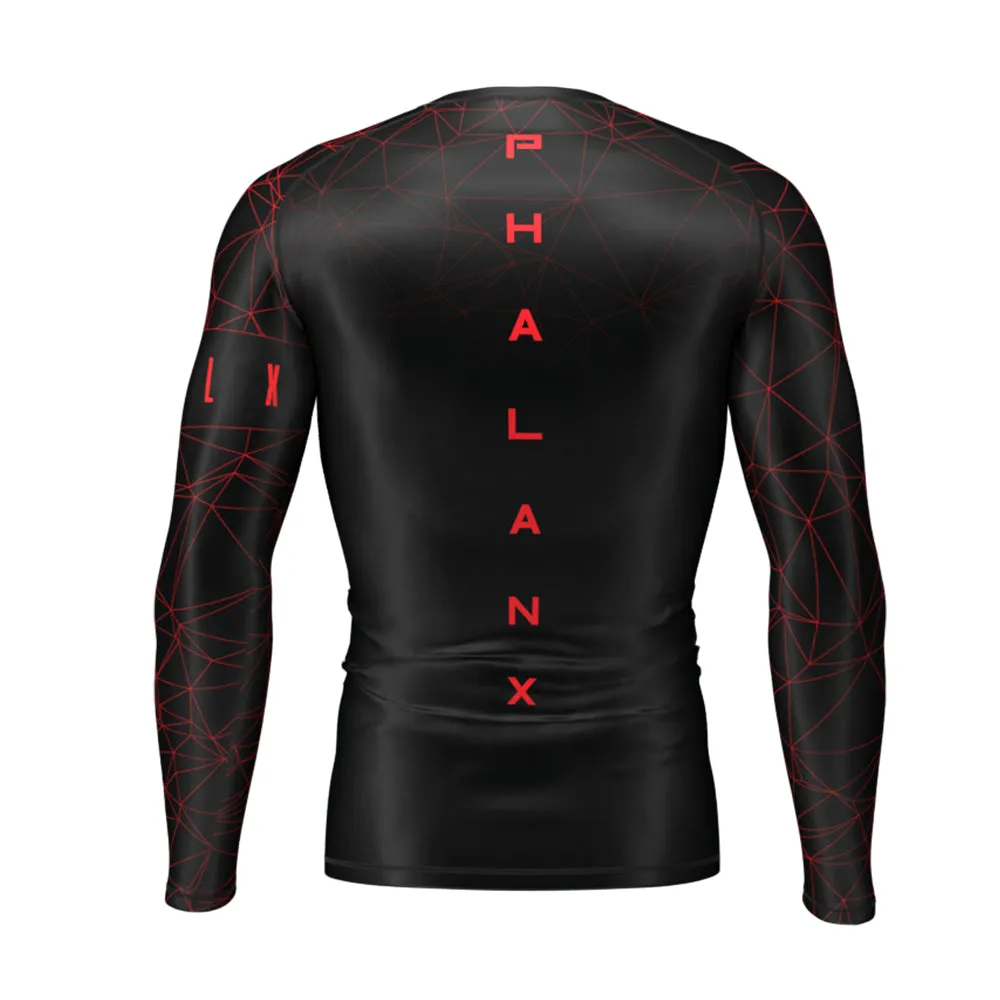 Phalanx "Metric" Long Sleeve Rash Guard - Black/Red