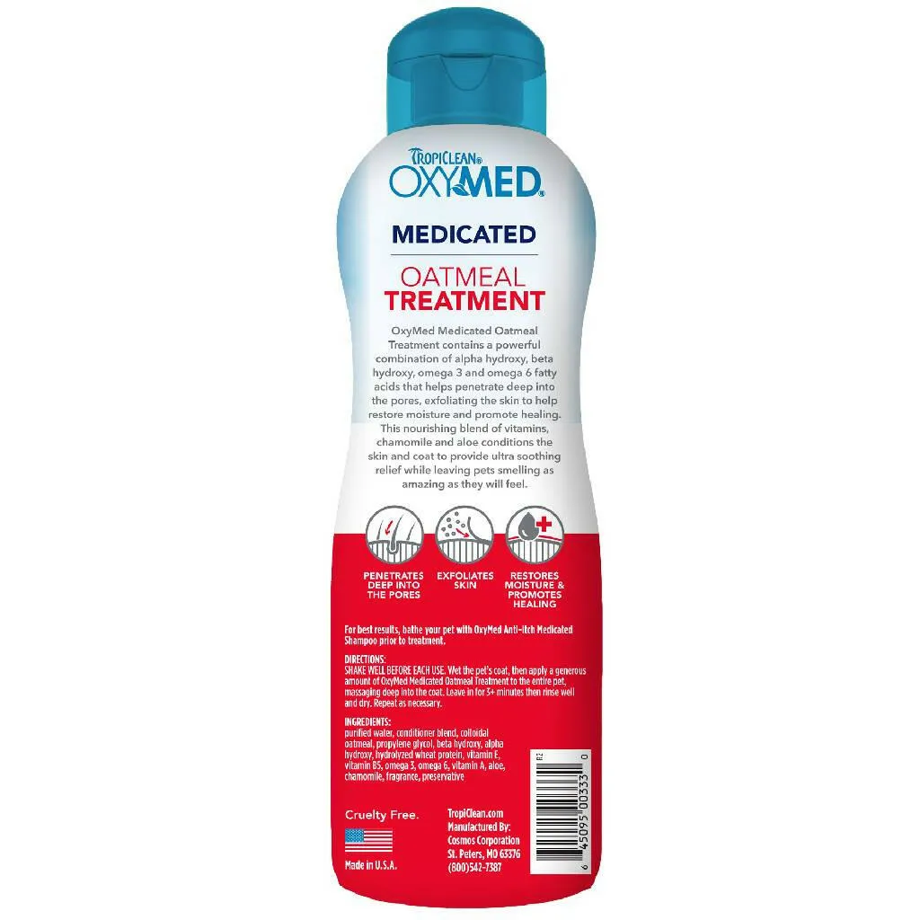 Tropiclean OxyMed Medicated Oatmeal Treatment Soothing Rinse For Pets (20 oz)
